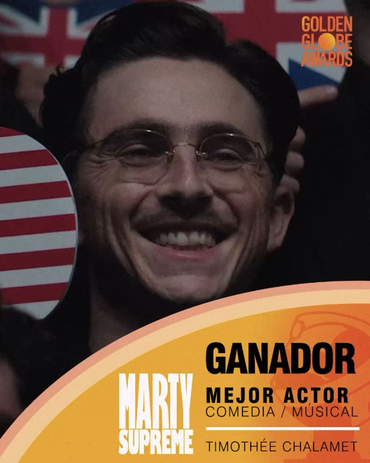 TIMOTHÉE CHALAMET GANA EL GLOBO DE ORO A MEJOR ACTOR